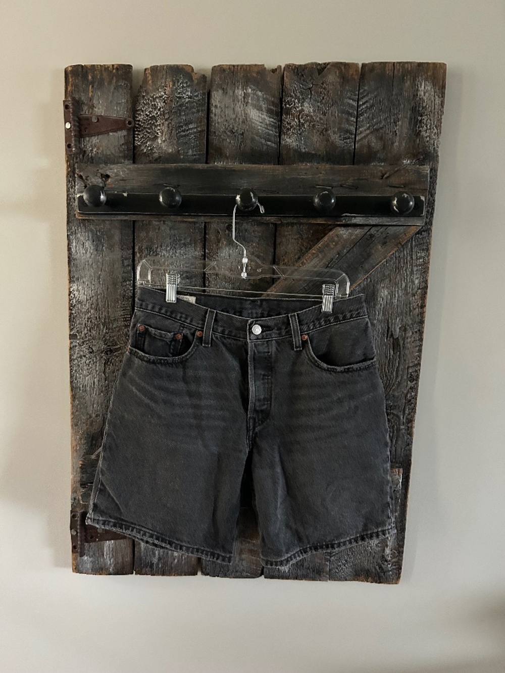 Women's Levi's 501 Button Fly Faded Black Jean Shorts
